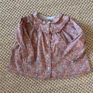 Bonton Floral Kids Blouse - Pink and Orange